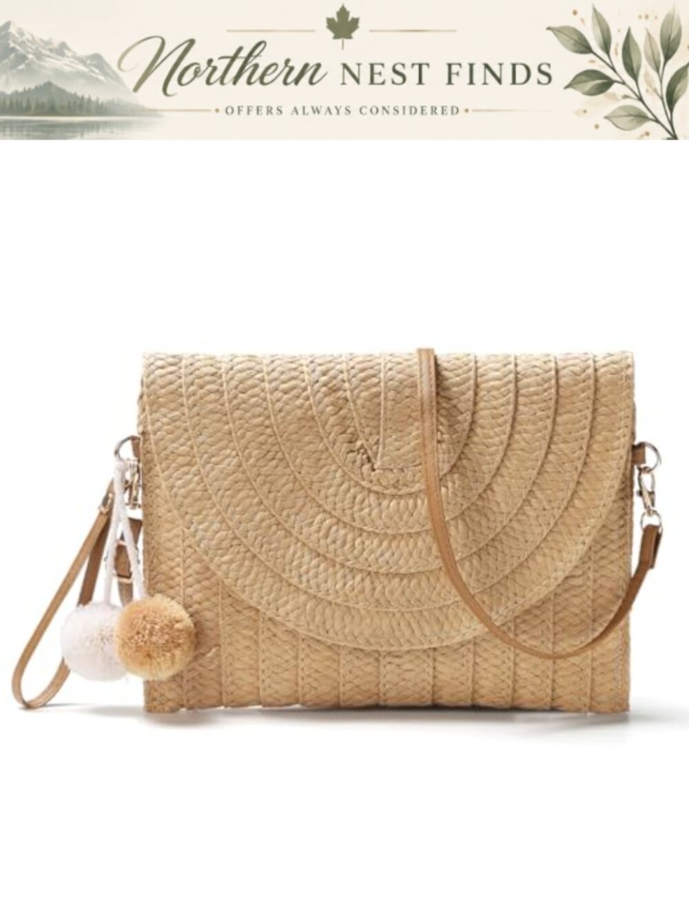Straw Clutch Purse Handwoven Woven Envelope Bag Beach Vacation